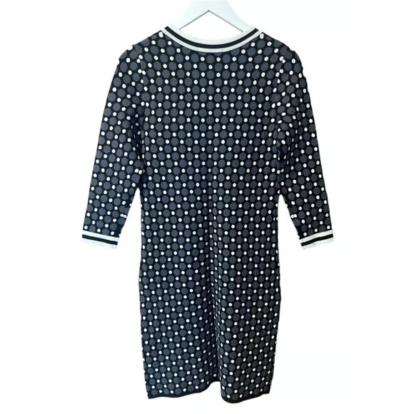 Boden NEW Dotty Gray White Polka Dot Sweater Knit Dress Women's US size 4 - Picture 7 of 8